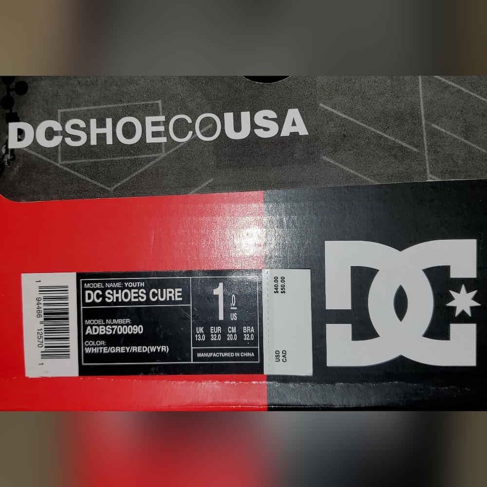 NWT. Youth DC Cure Skate Shoes Big kid SZ 1 - Picture 5 of 7